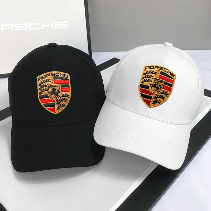 Porsche Emblem Embroidered Car Adjustable Racing Sport Baseball Hat Casual Cap For Porsche Cayenne Panamera Macan 911 718 Taycan