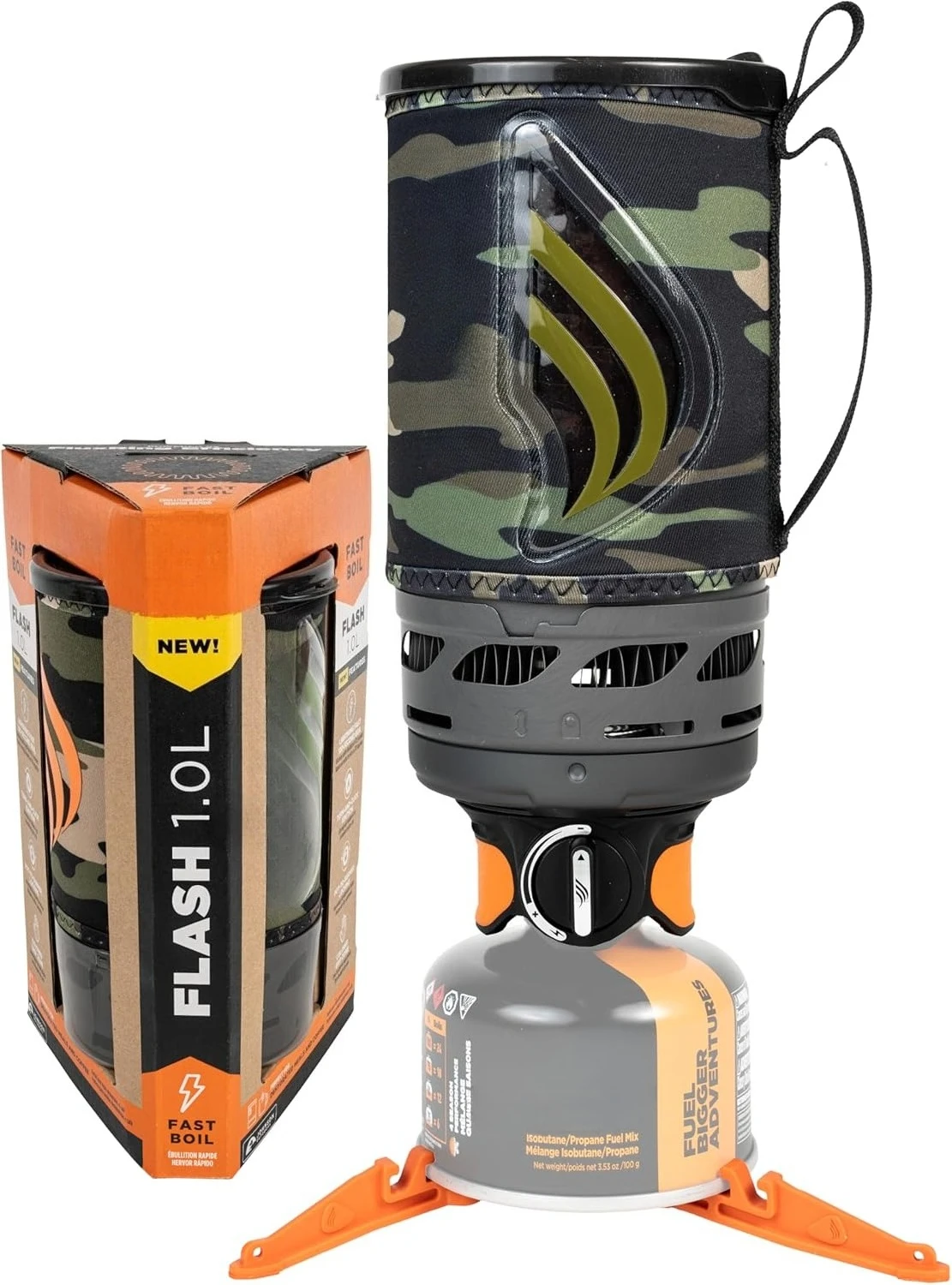 موقد فلاش 1.0 لتر محمول سريع الغليان للتخييم وحقائب الظهر مع إشعال تلقائي بخطوة واحدة، جديد لعام 2025، البروبان/الشعبية الجديدة