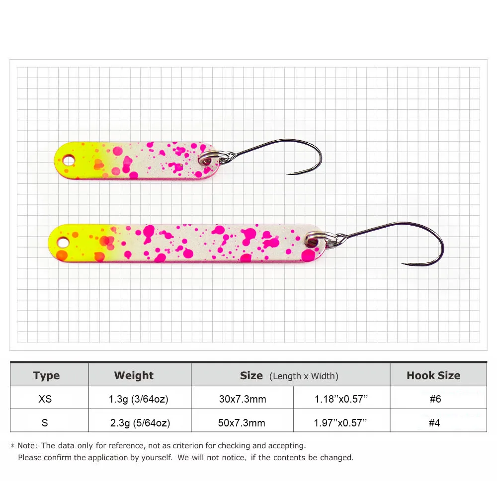 COUNTBASS 3/64oz 1,3g, 5/64oz 2,3g Messing Forellenlöffel mit Widerhaken UV-Farben Angelköder Hecht Anglerköder – Detail 5