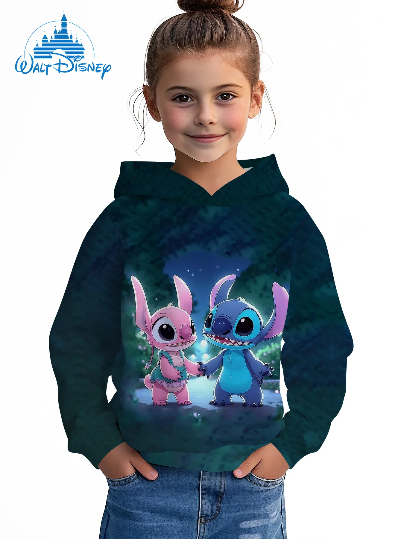 

Best Seller Kids Stitch Hooded Sweatshirt, Outerwear or Inner Layer in Winter, Christmas Gift Birthday Party Cartoon Top