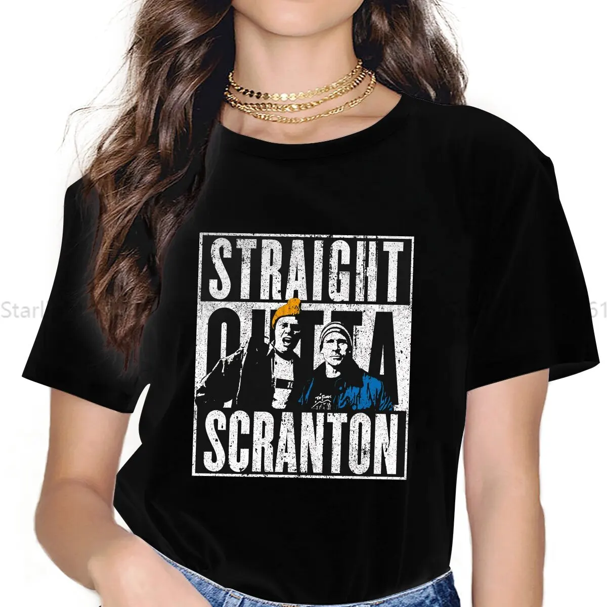 The Office Women T Shirt Straight Outta Scranton Lazy Scranton Female Tops Polyester Harajuku Kawaii Y2k Tees Ladies Tshirt