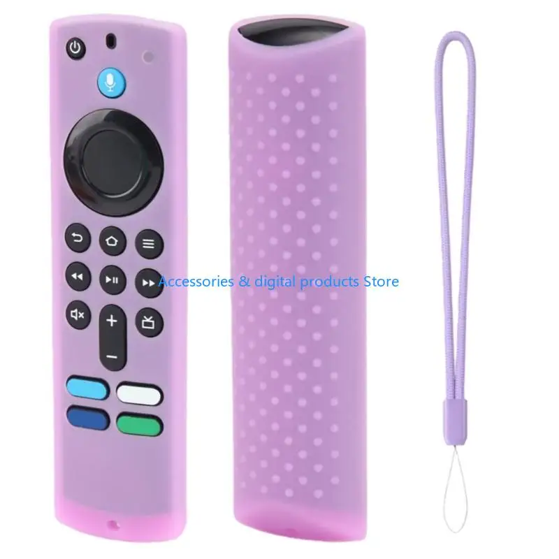 77JD Remote Cover AntiFall Design Scratch Resistant Night Glowing Shell Strap for TV 3rd Gen/4K Remote Secure Usage