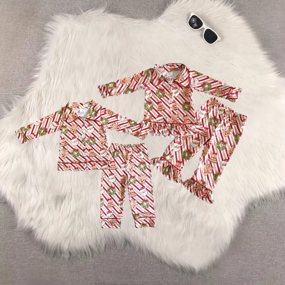 

6 A23-18 Summer Boutique kids clothes boys sets Christmas long sleeve pajama pants sets Wholesale baby girls clothes