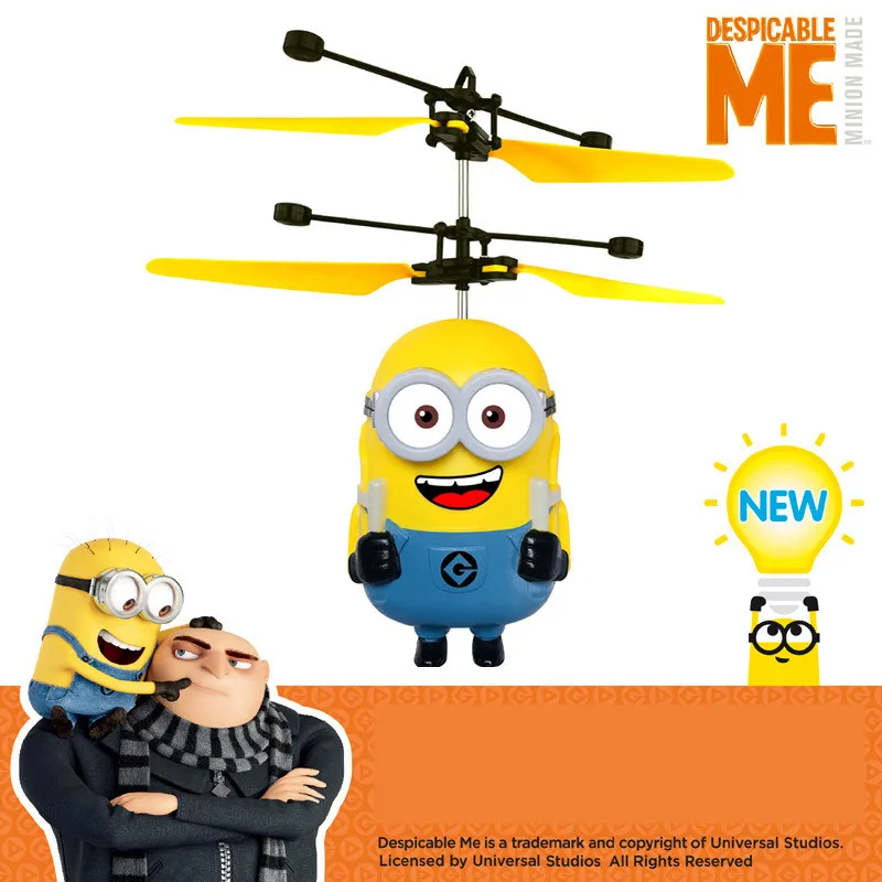 Minions Aircraft Cartoon Models Toy Figures Suspension Charging Peripheral Products Collision Resistant and Impact Resistant Toy