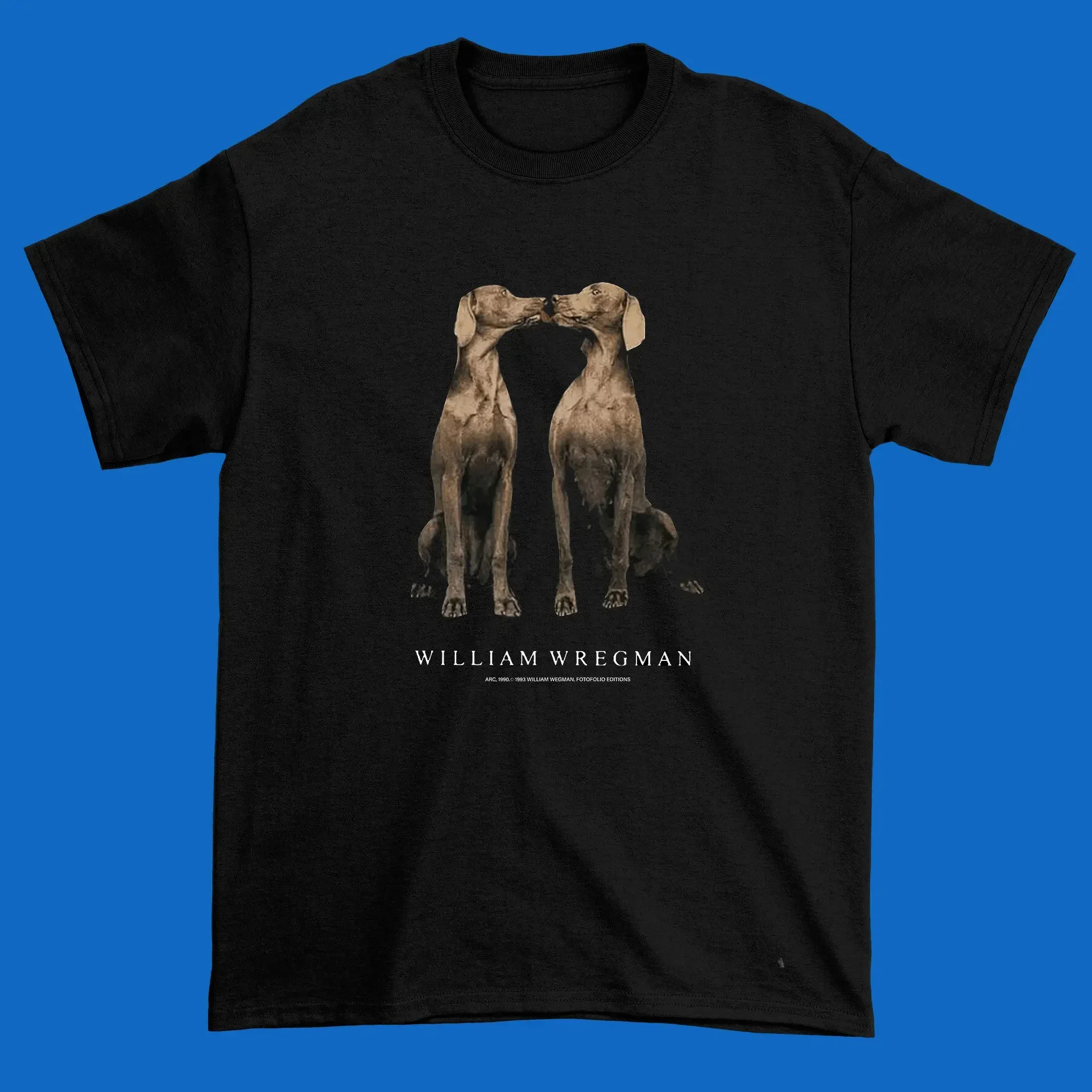 Camiseta de William Wegman 1993, camiseta negra Weimaraner, sudadera