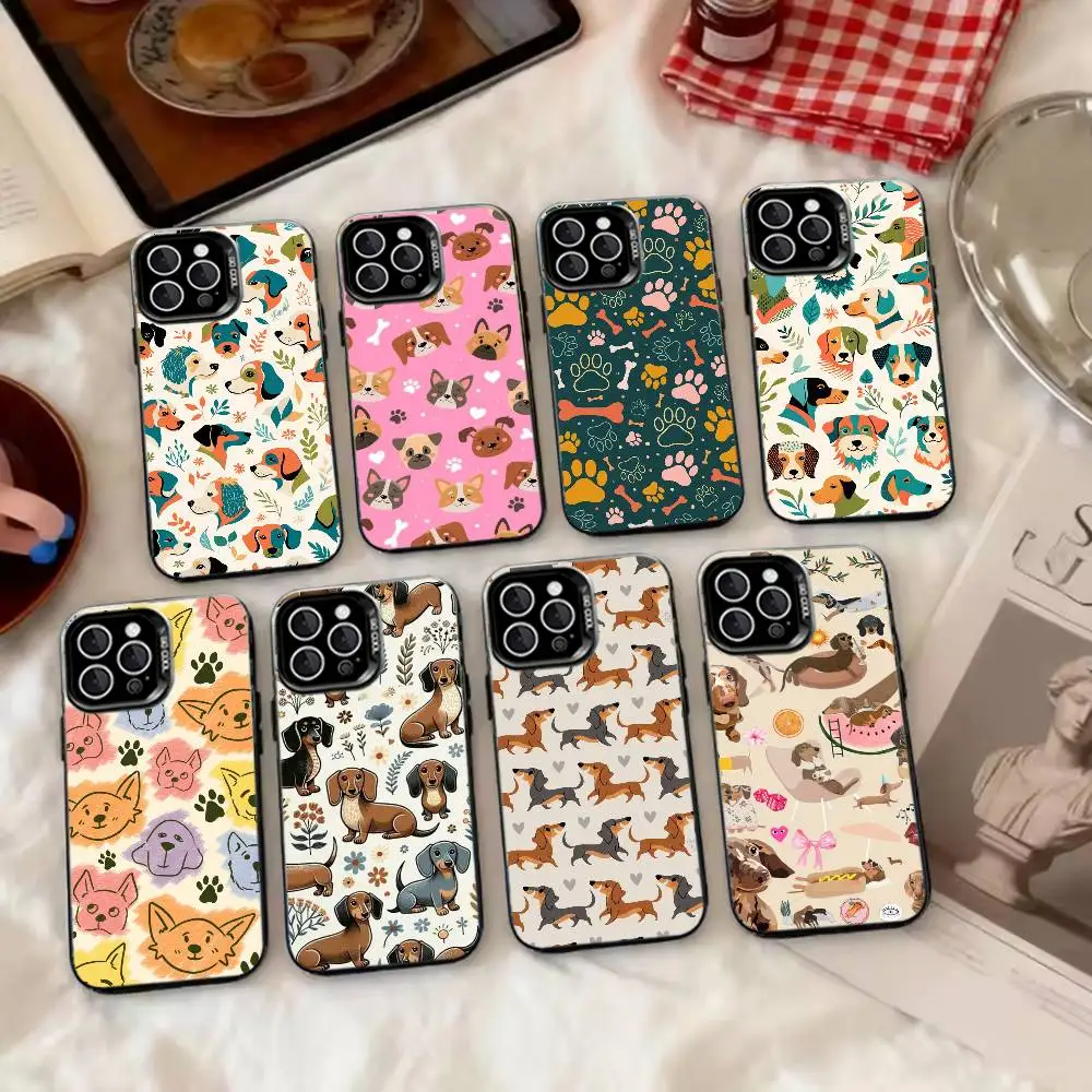 

Funny Vibrant Dog Print Phone Case For iPhone 17,16,15,14,13,12,11 Plus,Pro Max,XS,Colorful Silver Phone case Funda Cover