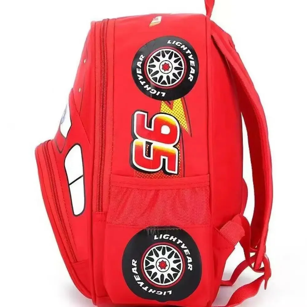 Spritzwassergeschützter, leichter Rucksack mit Lightning McQueen-Autoformmuster für Kinder und Jungen.