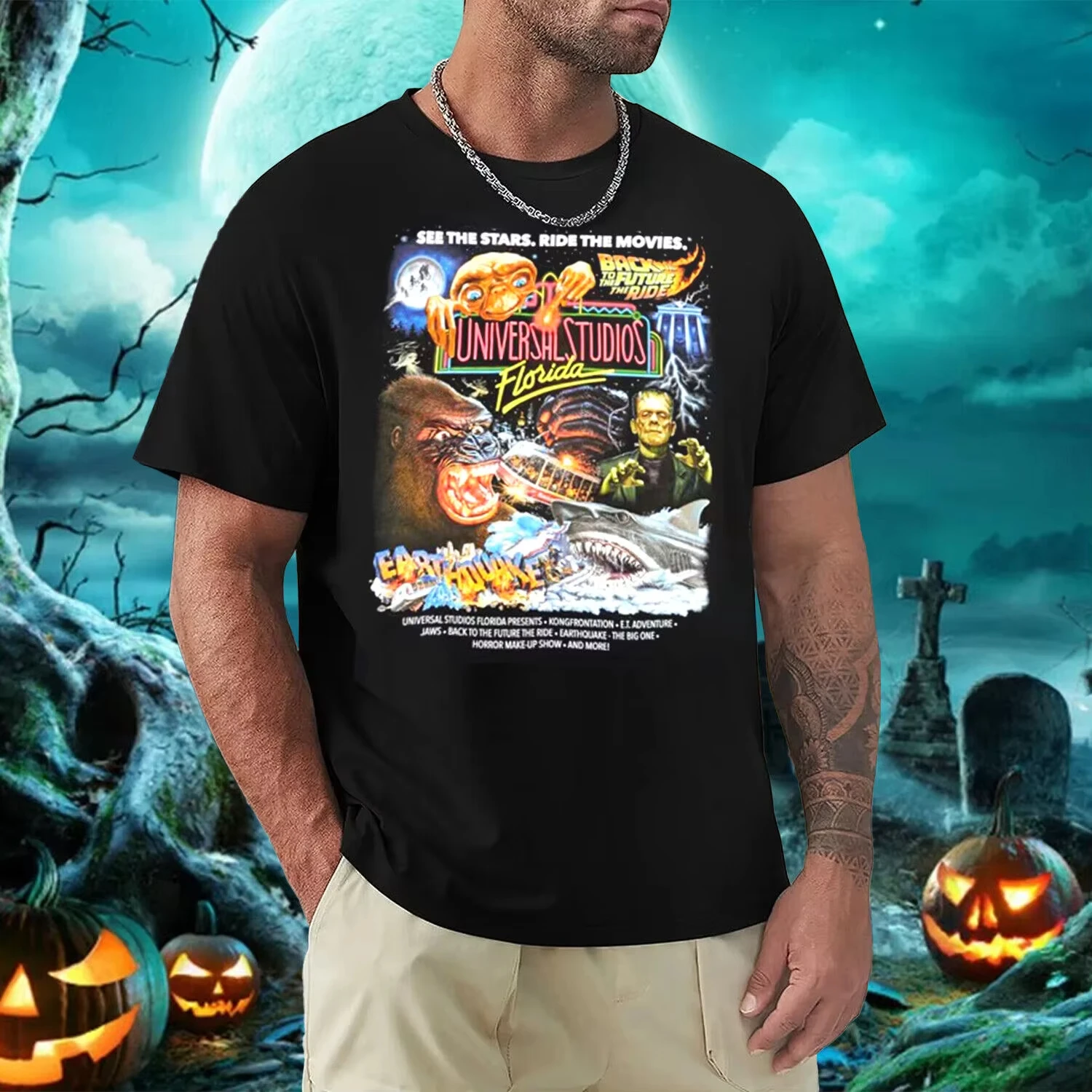 

2026 Men and Women Universal Studios Retro Marquee Adult Ringer T-Shirt Gift Full Size S-3XL