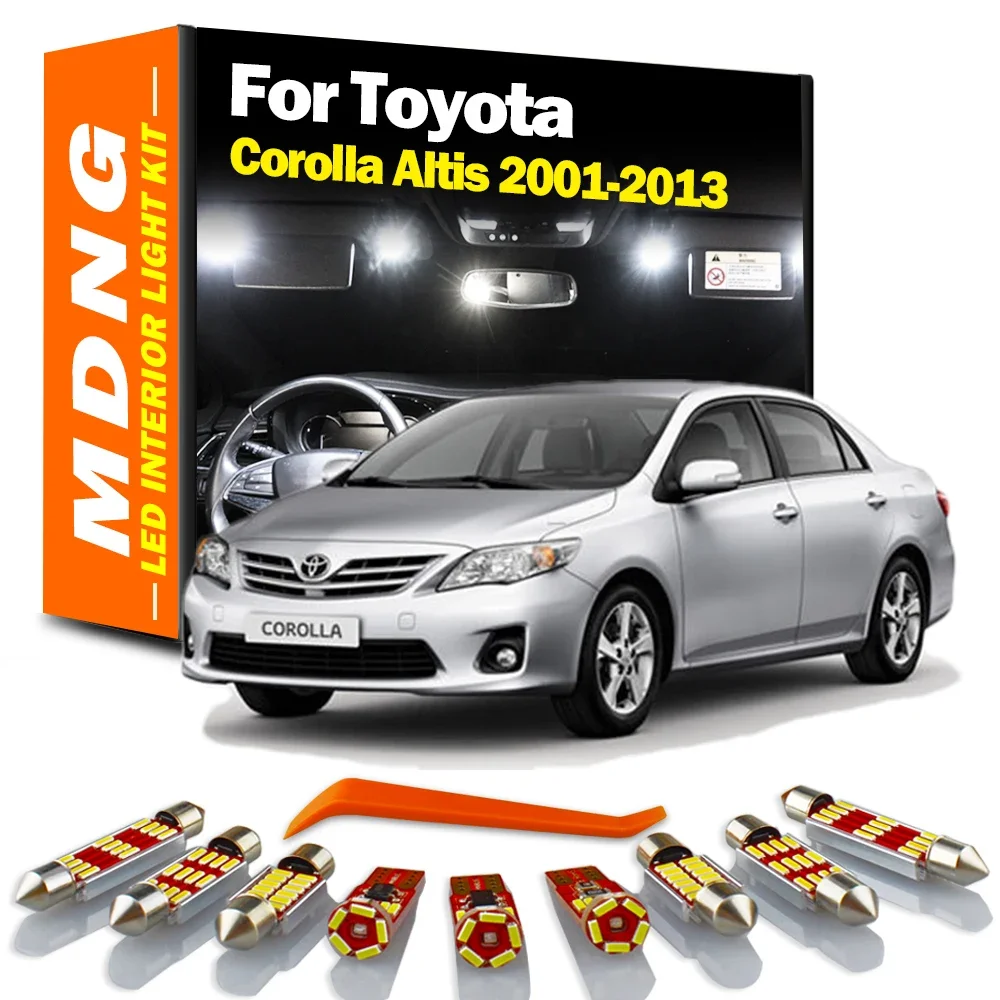 

MDNG Canbus LED Interior Dome Map Light Kit For Toyota Corolla Altis 2001-2008 2009 2010 2011 2012 2013 Car Led Bulbs No Error