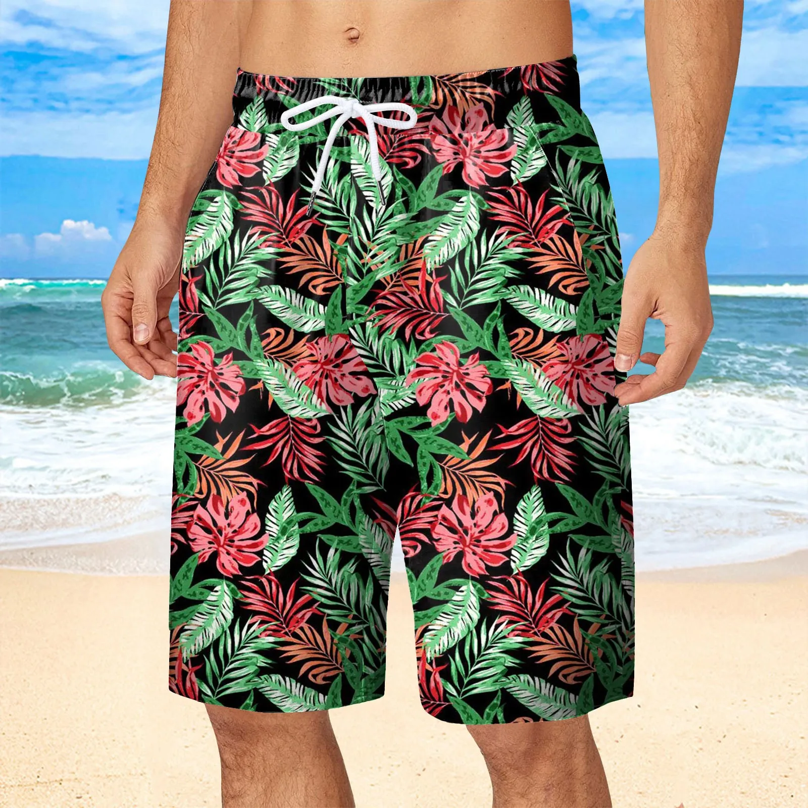 Hawaii Vacation Beach Shorts For Men 3d Printed Flower Casual Pants Board Shorts Swimsuit Trunks Hawaiion Short