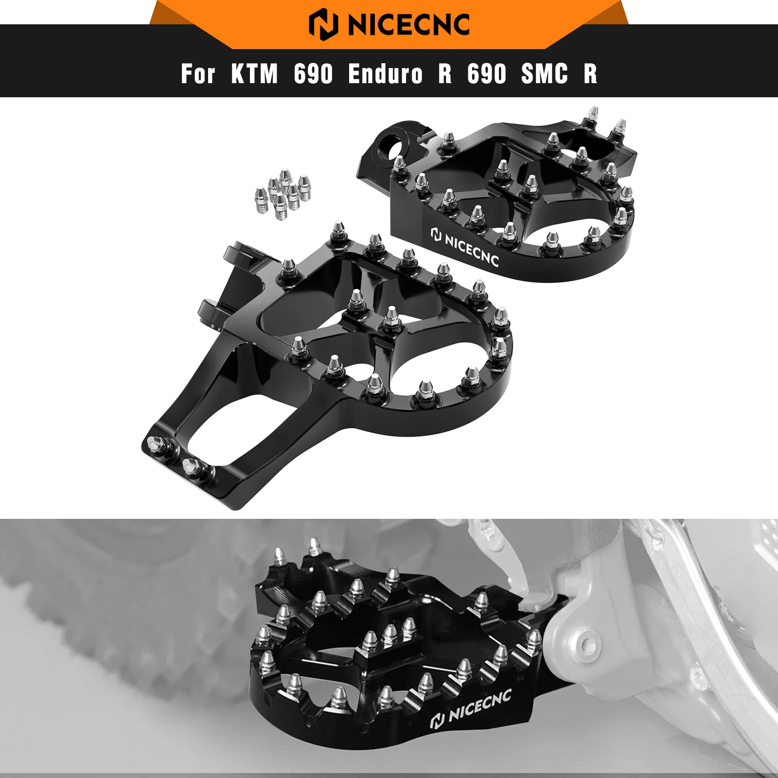 NICECNC موسع أوتاد القدم مساند القدم ل KTM 690 إندورو R SMC R 950 990 1050 1090 1190 Adventure R 1290 Super Adventure R/S/T