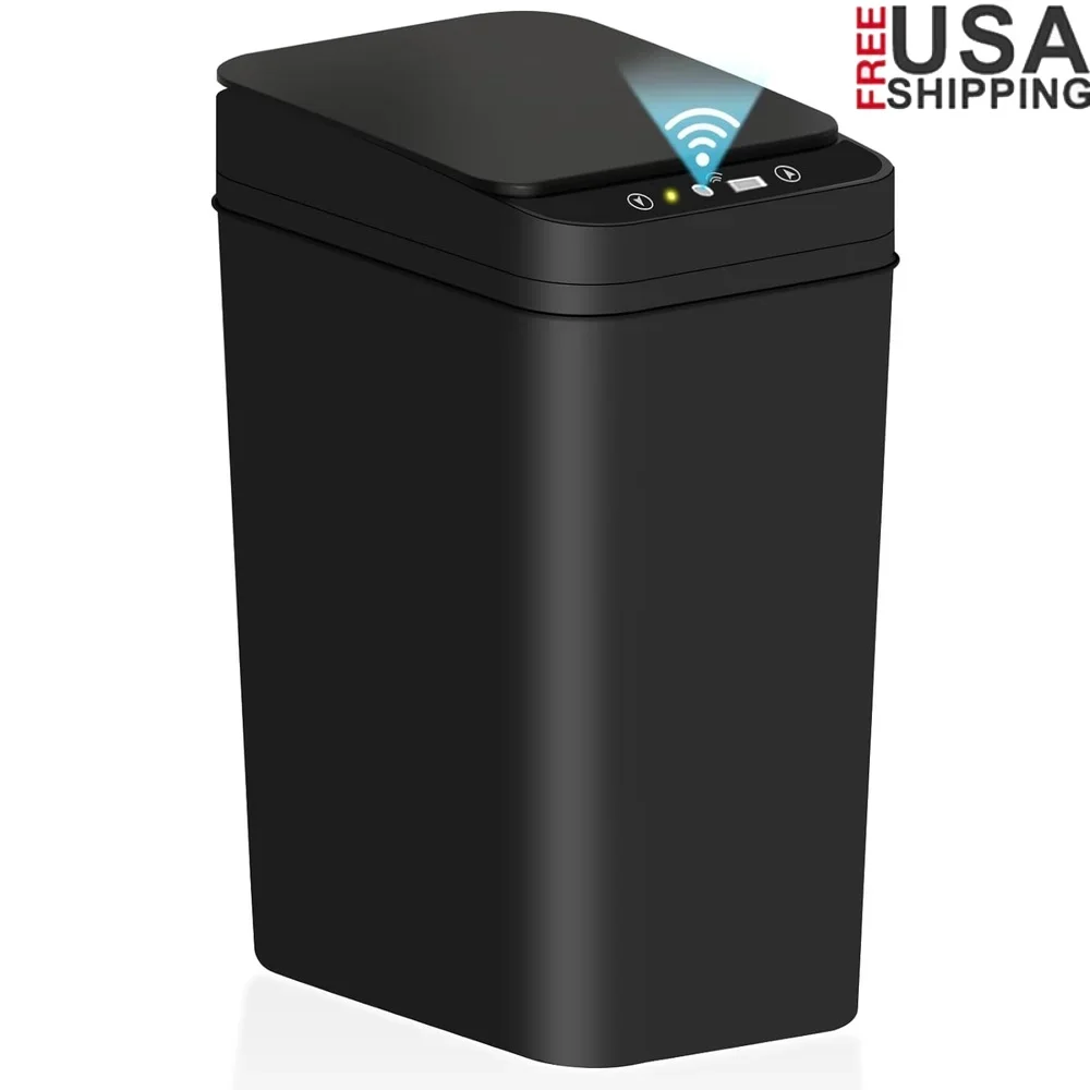 Cubo de basura automático sin contacto, Sensor de movimiento, cubo de basura delgado impermeable, baño, cocina, oficina, eliminación de residuos inteligente