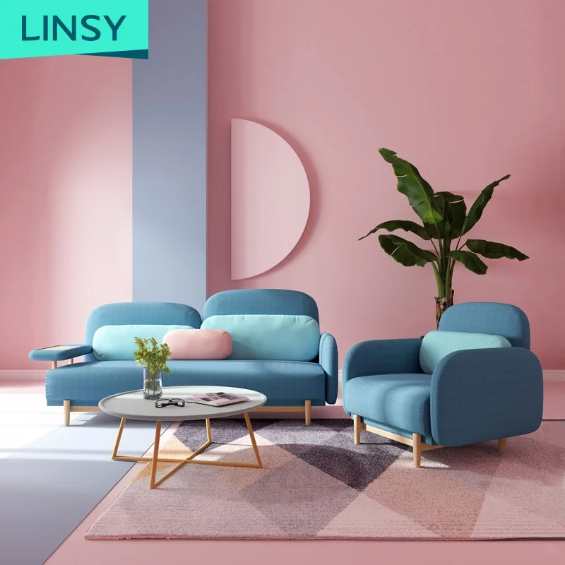 Muebles modernos para apartamento pequeño, sofá de 3 plazas, sala de estar, color Macaron