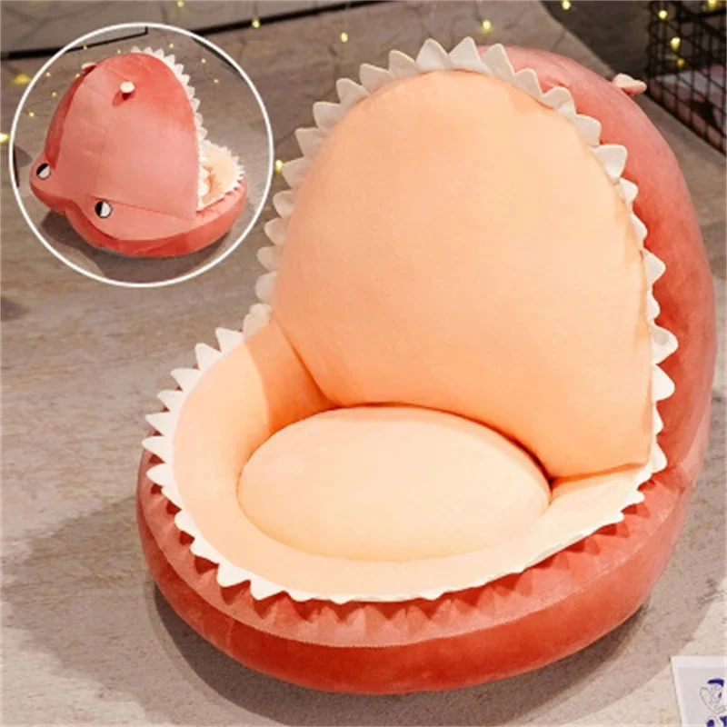 Shark Mouth Floor Seat Cushion One Piece Backrest Pouf Tatami Lazy Sofa Butt Pad Cute Kids Teens Living Room Gaming Room Gift