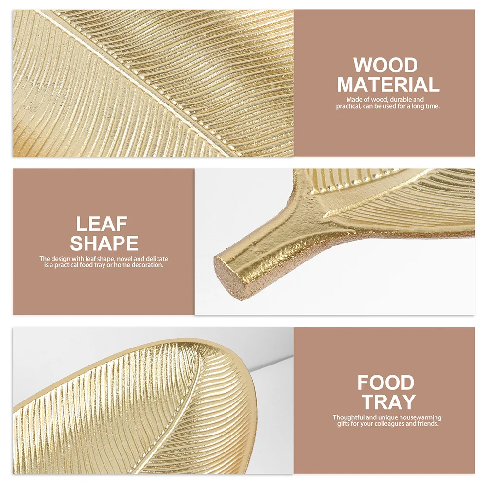 

2pcs Fruit Plate Leaf Shape Wooden Serving Tray For Snacks Candy Dessert Appetizer Dry Fruits Storage Decorative Kitchen Dining