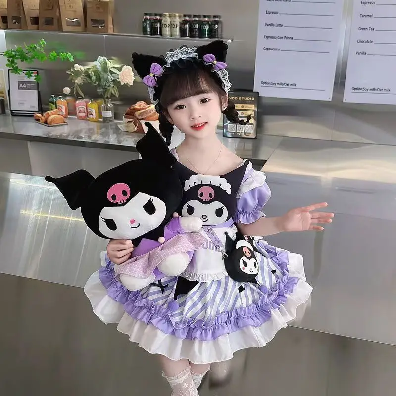 Sanrio kumrome Princess Dress Girls Lolita Small, Medium and Large Children Summer New Dress Baby Girl gonna a sbuffo a maniche corte