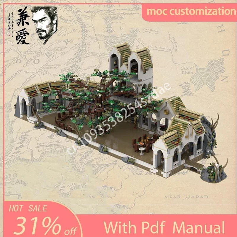 6851PCS Moc Council of Elrond สถาปัตยกรรมชุดบล็อกอาคาร DIY Creative Assembly การศึกษาอิฐของเล่นเด็กวันหยุดของขวัญ