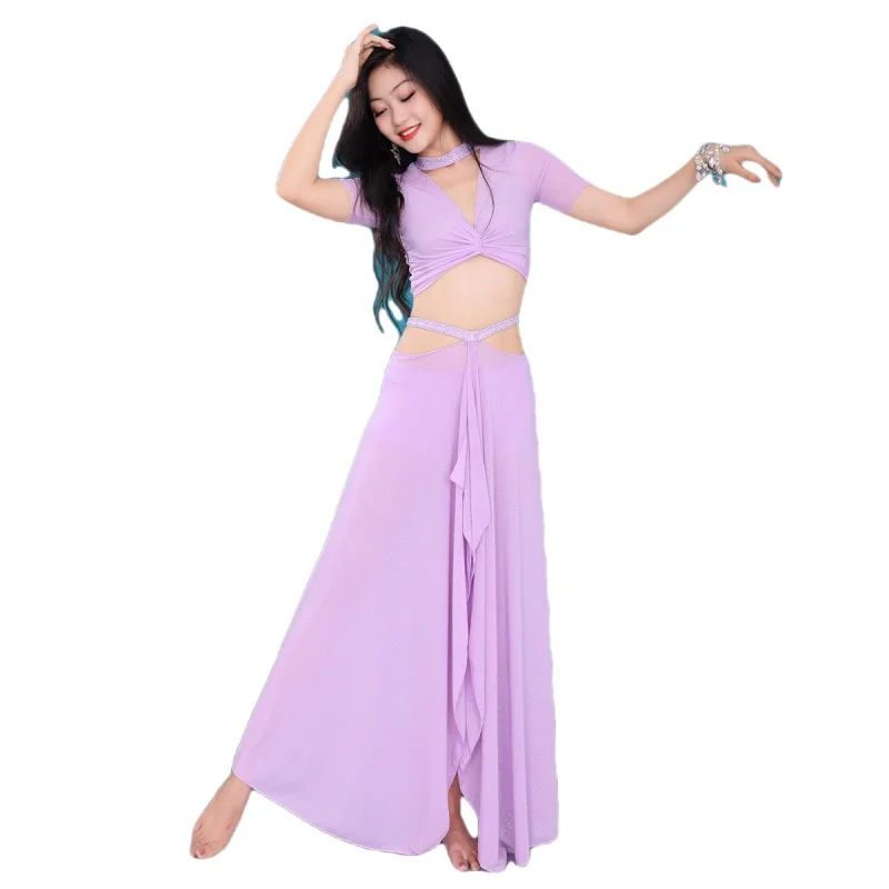 Conjunto de traje de danza del vientre para mujer, falda elegante, diosa, traje de entrenamiento de danza Oriental, ropa de rendimiento de danza del vientre