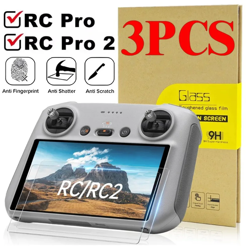 Tempered Glass for DJI RC Pro/RC 2 Remote Control Anti-scratch Screen Protector for DJI Mini 4 Pro Mavic 3 RC2 RC Pro Controller