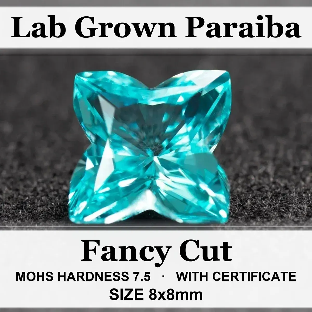 Paraiba Quincunx Lab Grown Sapphire 8x8mmSize VVS1 Charms Diy Advanced Jewelry Making Materials Selectable Certificate
