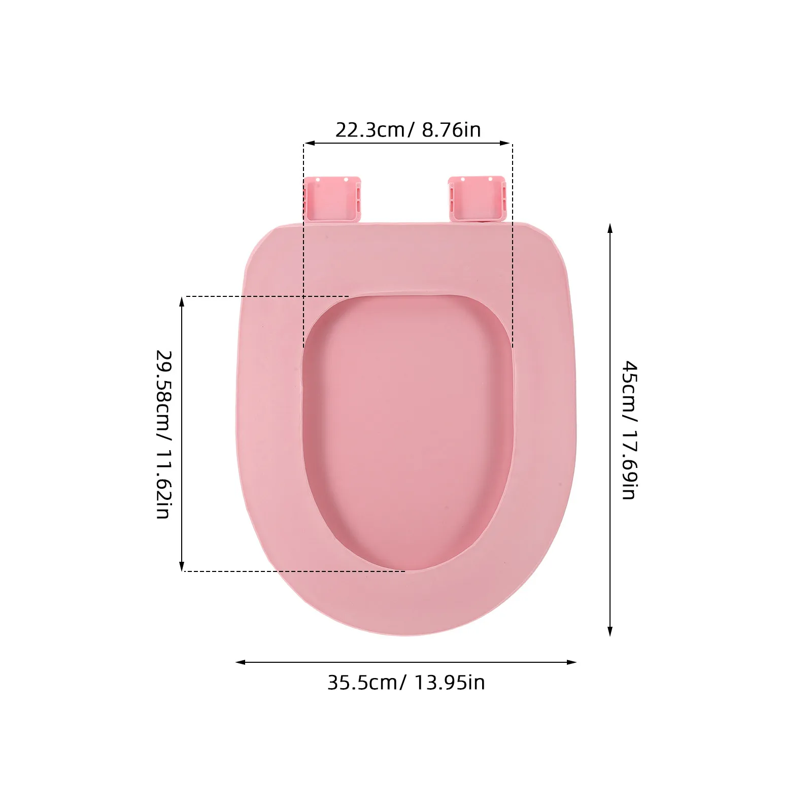 Padded Toilet Seat Cover Soft Foam Cushion Silent Slow Close Comfortable Warm Toilet Lid Cover Fits Round V-Shaped Bathroom