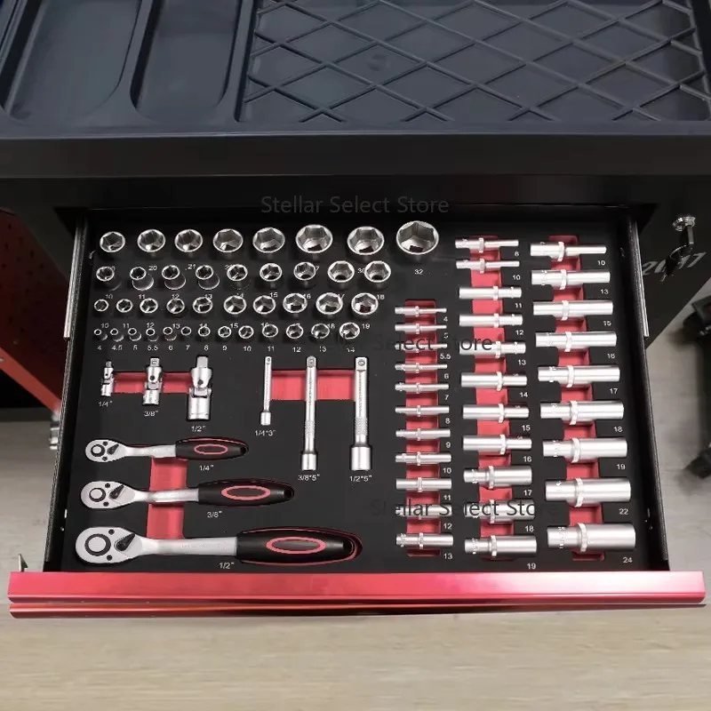 7 Drawer Tool Trolley with 273pcsEVA Foam Tool Set Heavy  Garage Tool Storage Cabinet for Mechanics Workshop Home Car Repair