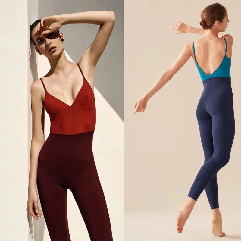 SharpStar New Women'S One-Piece Ballet Bodysuit Stretchy Aerial Yoga Suit Mositure-Wicking Dance Jumpsuit Workout Clothes