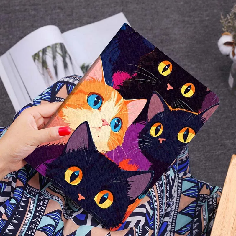 

Creative Cute Cat Pattern Gift For Samsung Galaxy Tab S10 S9 S8 S7 Lite FE Plus Scratch resistant Pen Tray Tablet Case