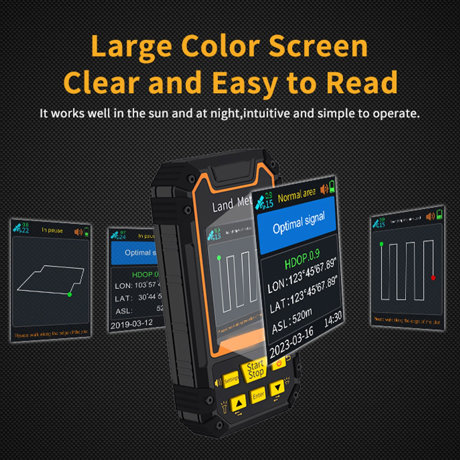เครื่องวัดพื้นที่ดิน S4 GPS พร้อมหน้าจอสี ABS ขนาด 2.4 นิ้ว เครื่องรับสัญญาณ GNSS แบบมือถืออเนกประสงค์ สำหรับการสำรวจและวัดพื้นที่