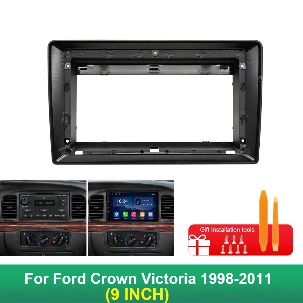 9 Inch For Ford Crown Victoria 1998-2011 Mercury Marauder Car Radio Fascia Dashboard Frame Installation Trim Panel