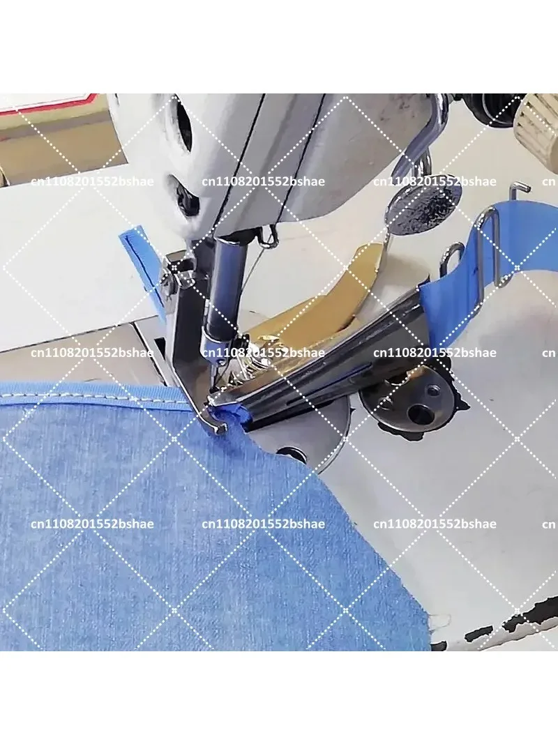 Sewing Machine Hemming Foot, Single-Needle Flat Car Presser Foot, Four-Fold Double Hemming Device for Pull Tube