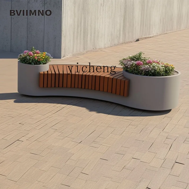HX-17 Outdoor Wrought Iron Flower Box, Seat And Stool Combination, Sales Department, Flower Bed, Municipal Garden Planting Box.