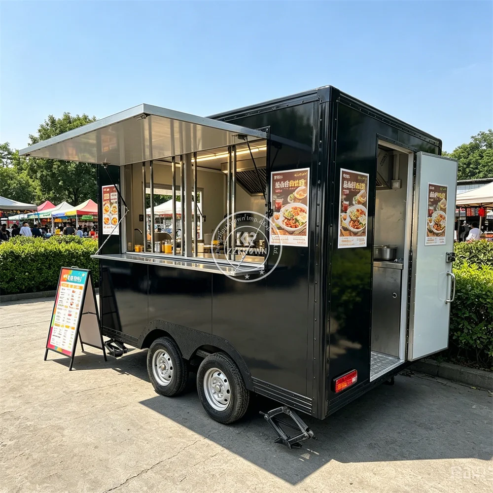 Ready to Operate Concession Trailer Mobile Food Truck Commercial Catering Kitchen Food Trailer with Kitchen Equipment