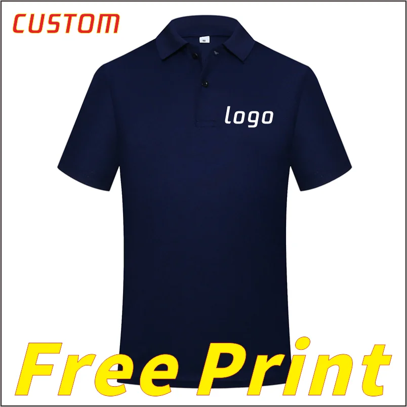 Casual polo shirt personnalisé impression icône logo été revers manches courtes broderie personnalité personnalisé respirant workwear