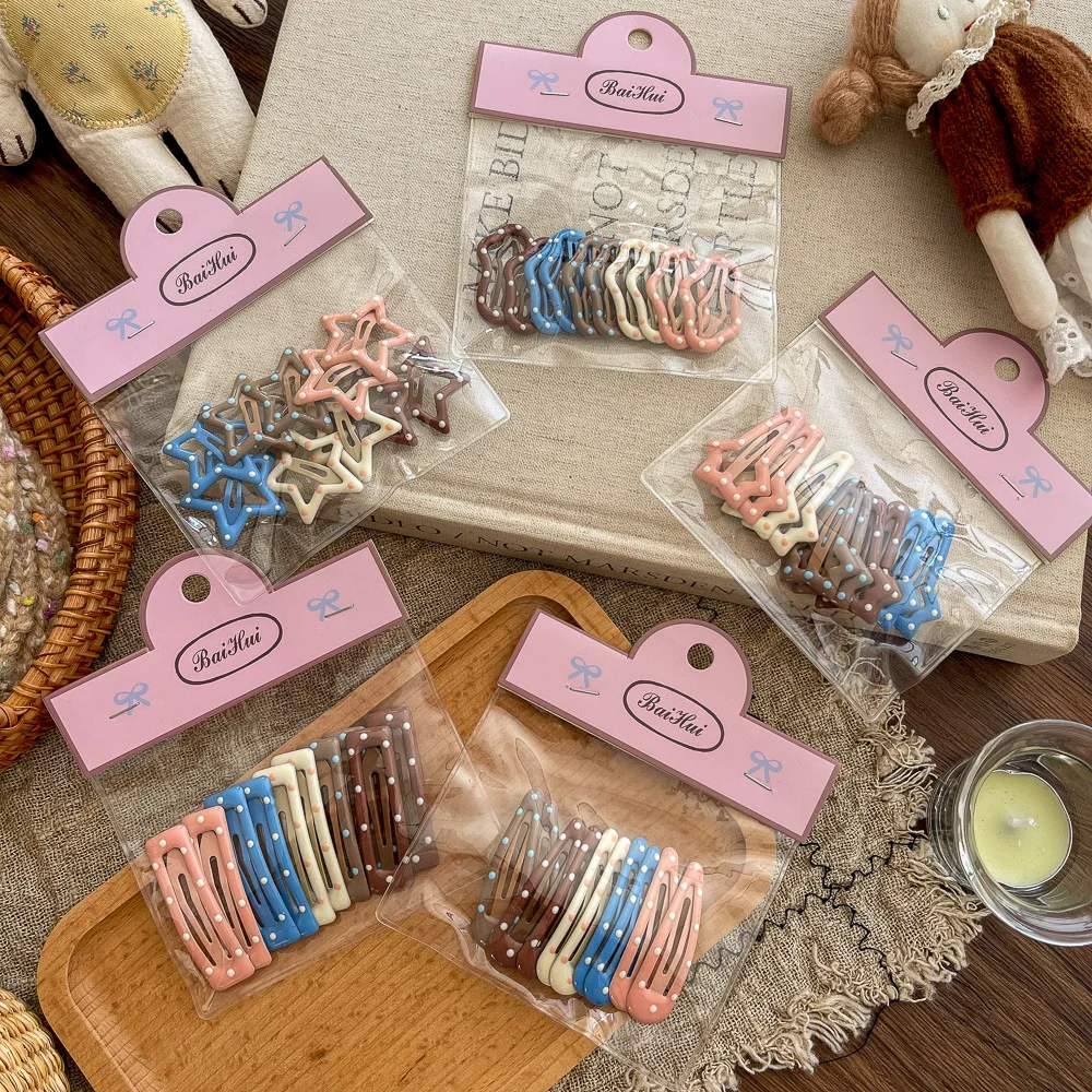 

10pcs/lot Polka Dot Water Drop BB Clip Baby Hairpin Sweet Girl Bangs Side Clip Barrettes Headwear Children's Hair Accessories