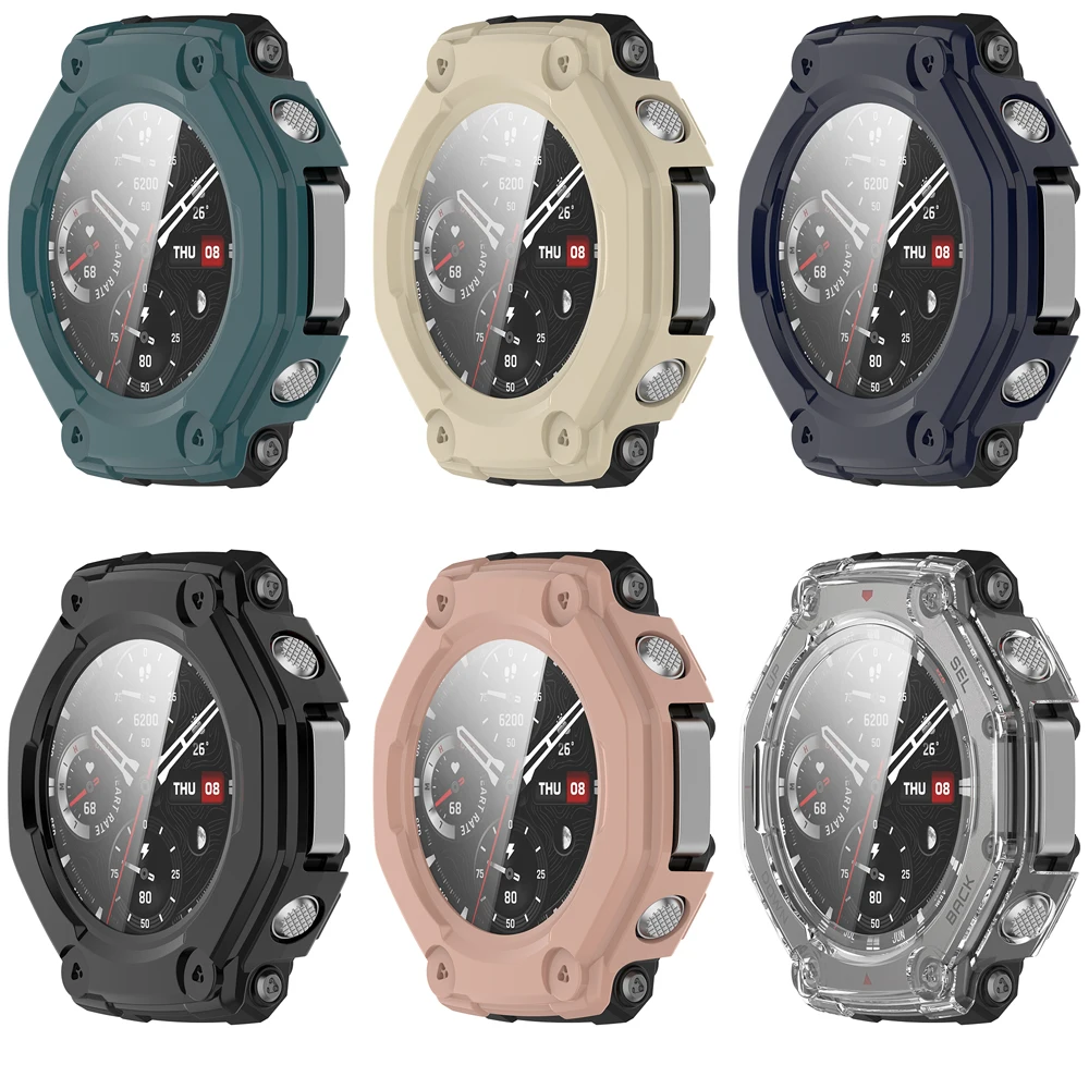 

1 жесткий чехол для ПК + чехол из закаленного стекла для Huami Amazfit T-Rex3 T Rex 3, чехол для умных часов, полный защитный чехол для экрана