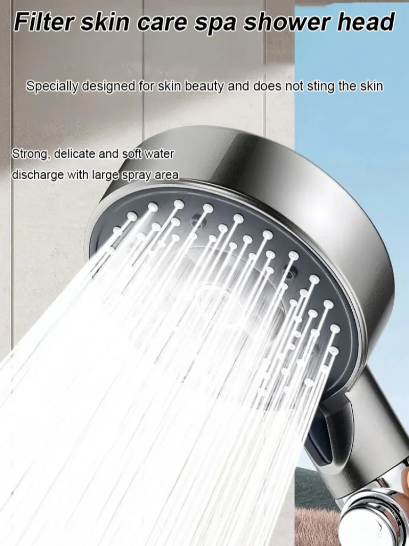 

Ручная душевая насадка высокого давления с очищающим распылителем, насадка Super Mist для домашней ванны, повышающая способность потока воды, удаление хлора