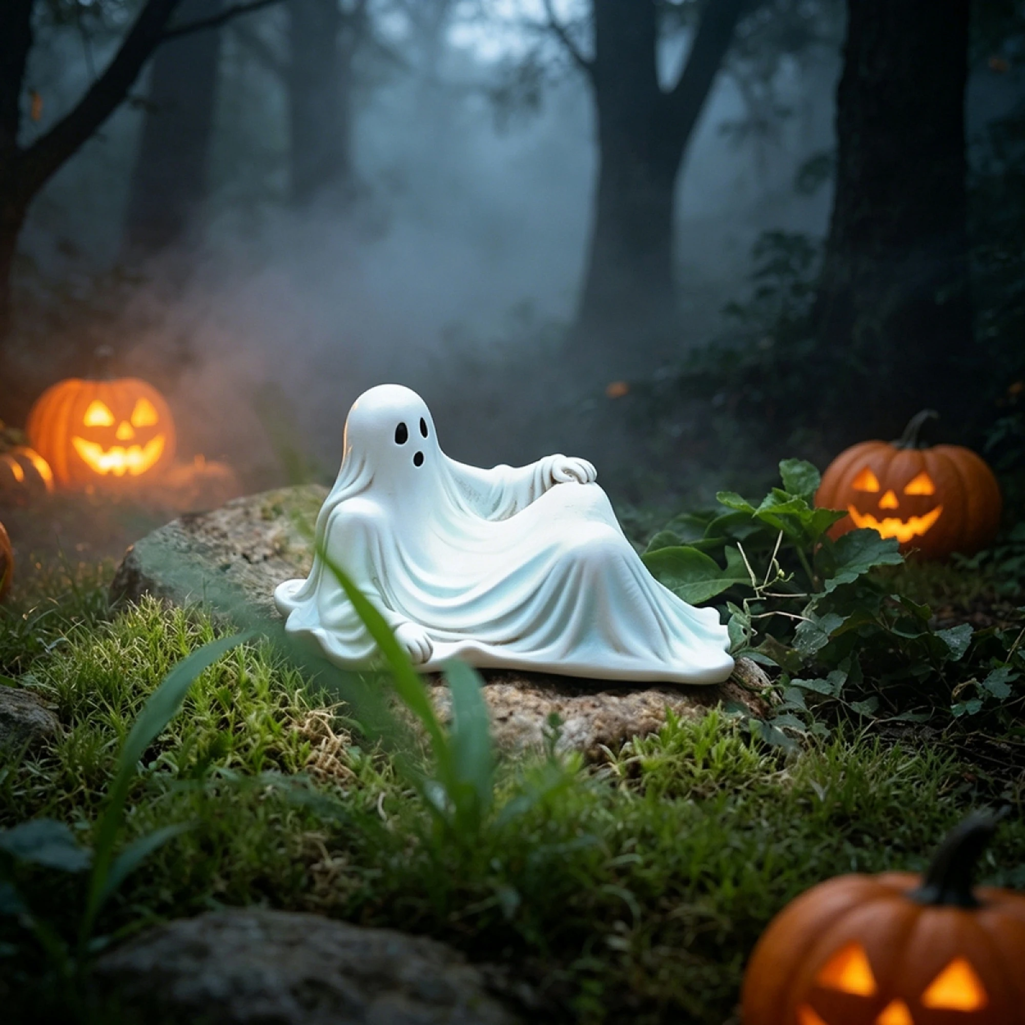 Halloween Table Decoration Resin Reclining Mini Ghost Figurines Centerpiece