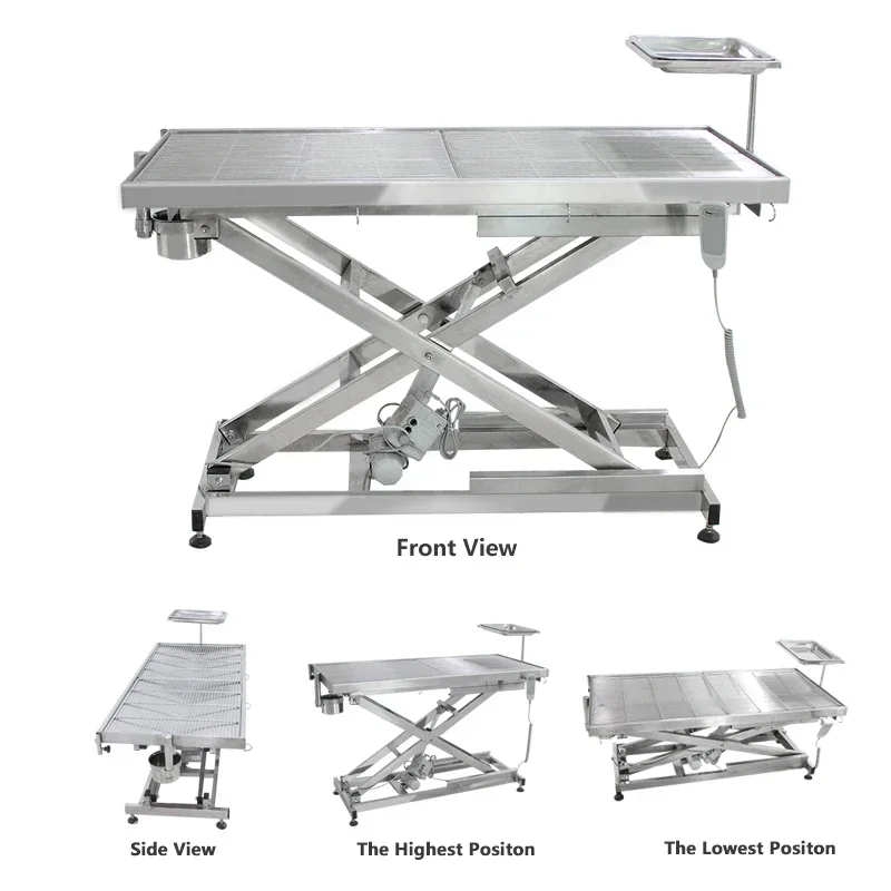 Pet hospital clinic stainless steel 304 electric lifting animal operation portable vet operating veterinary surgery table