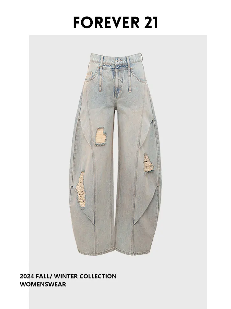 

Forever 2, широкие брюки в американском стиле ретро, женские летние прямые джинсовые джинсы с высокой талией, женские винтажные рваные джинсы