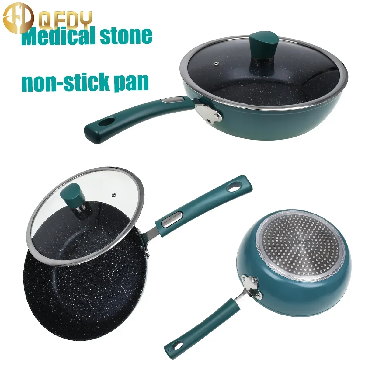 Wheat rice stone pot, Non stick pot,Stir fry pan skillet steak kitchen skillet omelette non-stick cookware Universal pot
