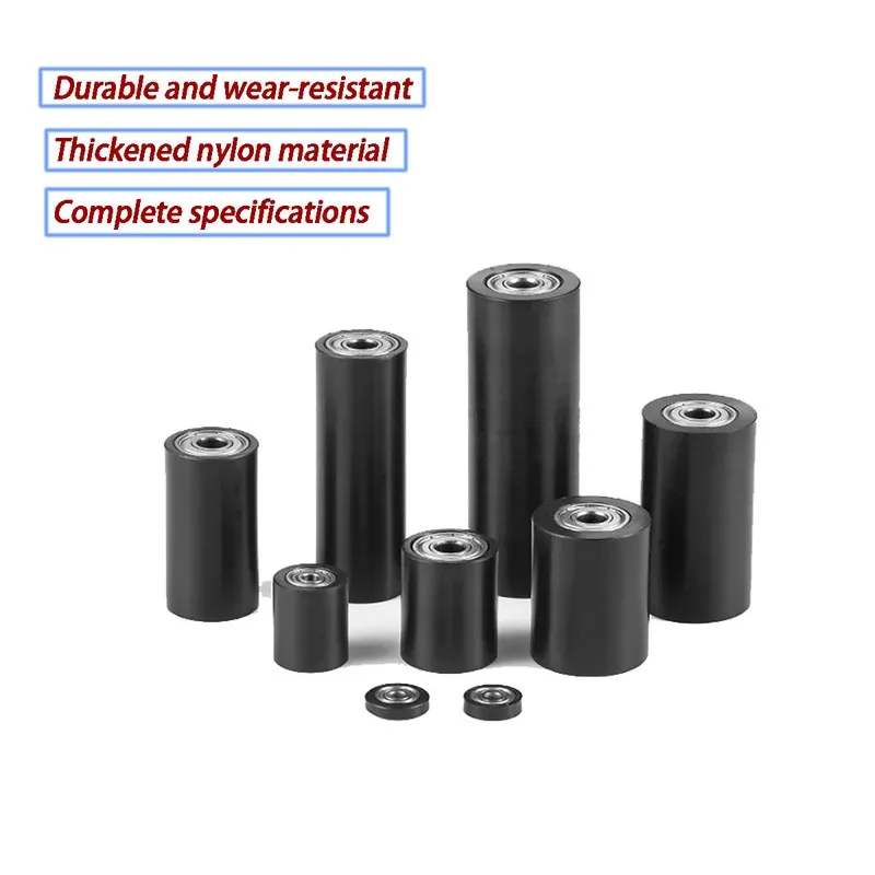 

Rubber Coated Nylon Pulley With Double Bearing Black Plastic Wheel M5 To M20