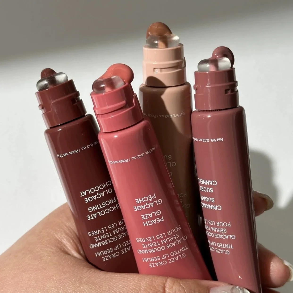 Donut-Lippenbalsam, feuchtigkeitsspendender Spiegel, Lipgloss, Lippe, Erdbeere, Himbeere, Schokoladenglasur, Geruch, Lippenstift, transparentes Lippenöl, Make-up