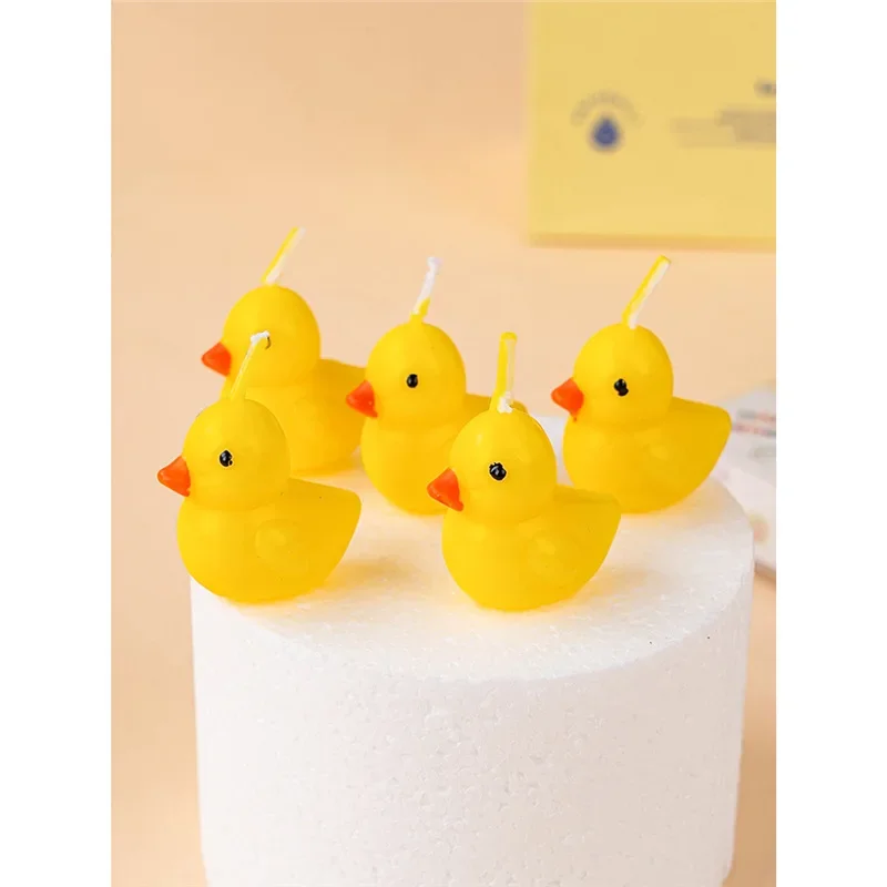 3pcs/set Yellow Duck Candles Birthday Candles Creative Cute Birthday Decoration Candles Children\'s Day Decorations