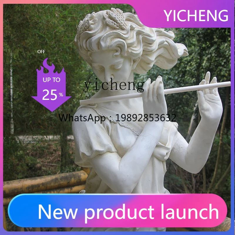 

LYY European Figure Sculpture Garden Floor to Floor Ornament Outdoor Angel Decorative Artwork Statue