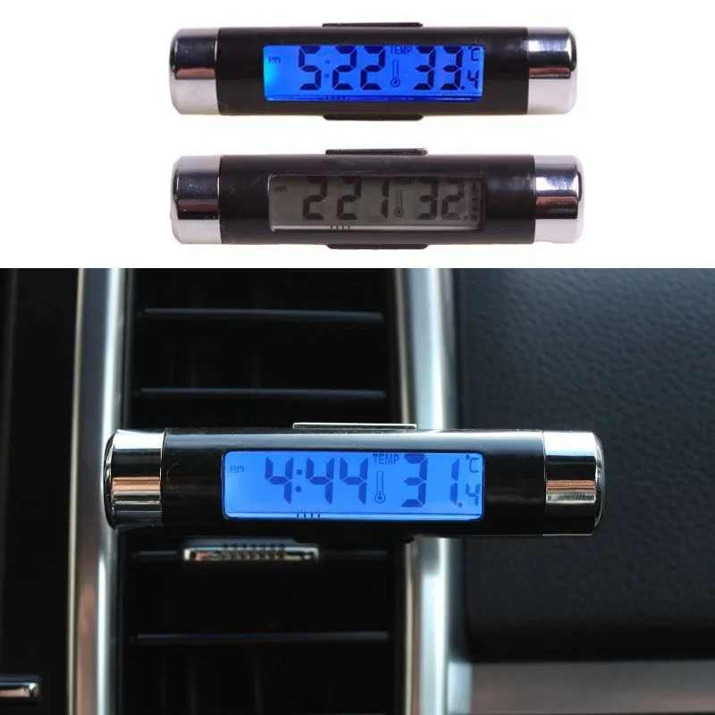 Car Digital LED Time Voltmeter Thermometer Electronic Clock Car LCD Digital Electronic Clock Thermometer Watch with Backlight