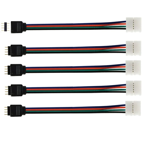 Imagen 2 del producto Cable conector de extensión de tira LED RGB 5050, 10mm, 4 pines, Cable de extensión de tira Led, Clip para tira de luz LED RGB de 5-24V 5050