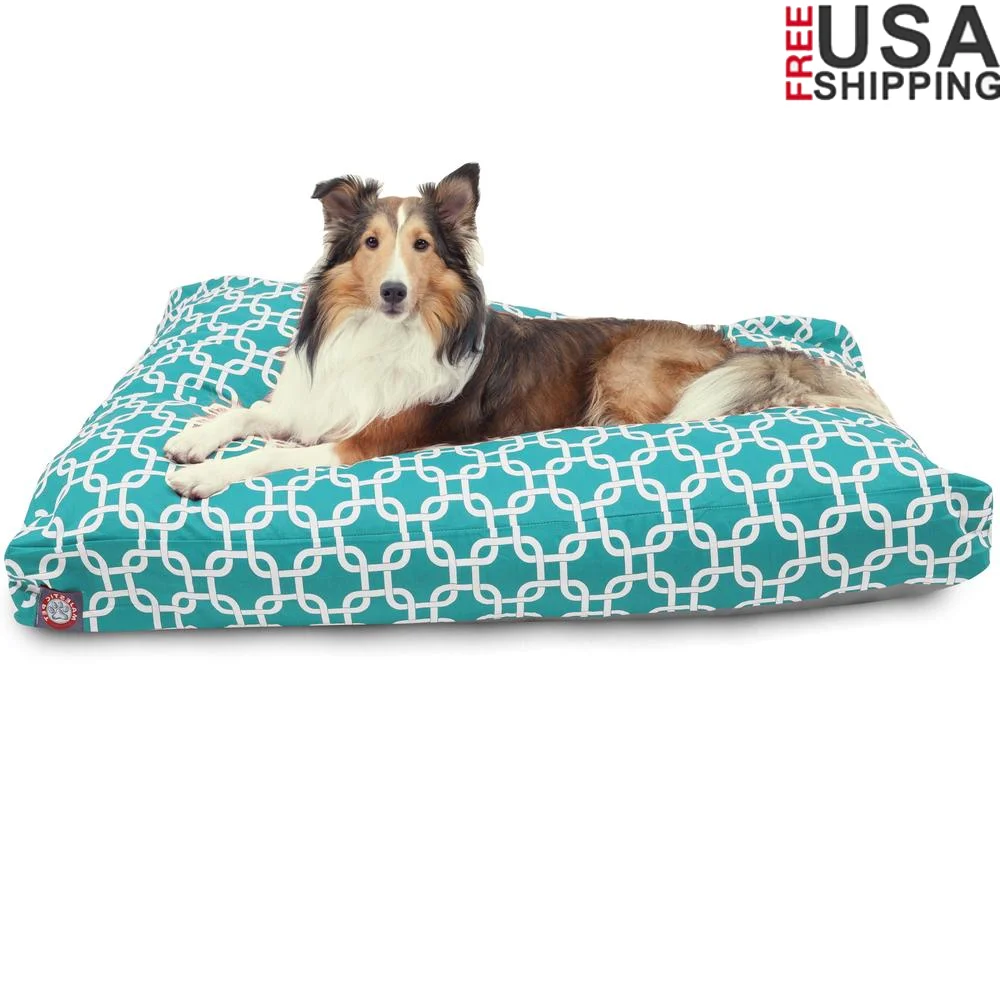 

Rectangle Dog Bed Washable Removable Cover Non Slip Soft Plush Crate Bed Durable Pet Bedding Easy Maintenance Large Dogs