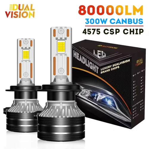 K5C Pro H7 LED 80000LM faros Canbus 6000K H1 H3 H4 H11 9012 HIR2 H8 H9 9007 9005 9006 HB3 HB4 alta potencia 4575 Chips CSP
