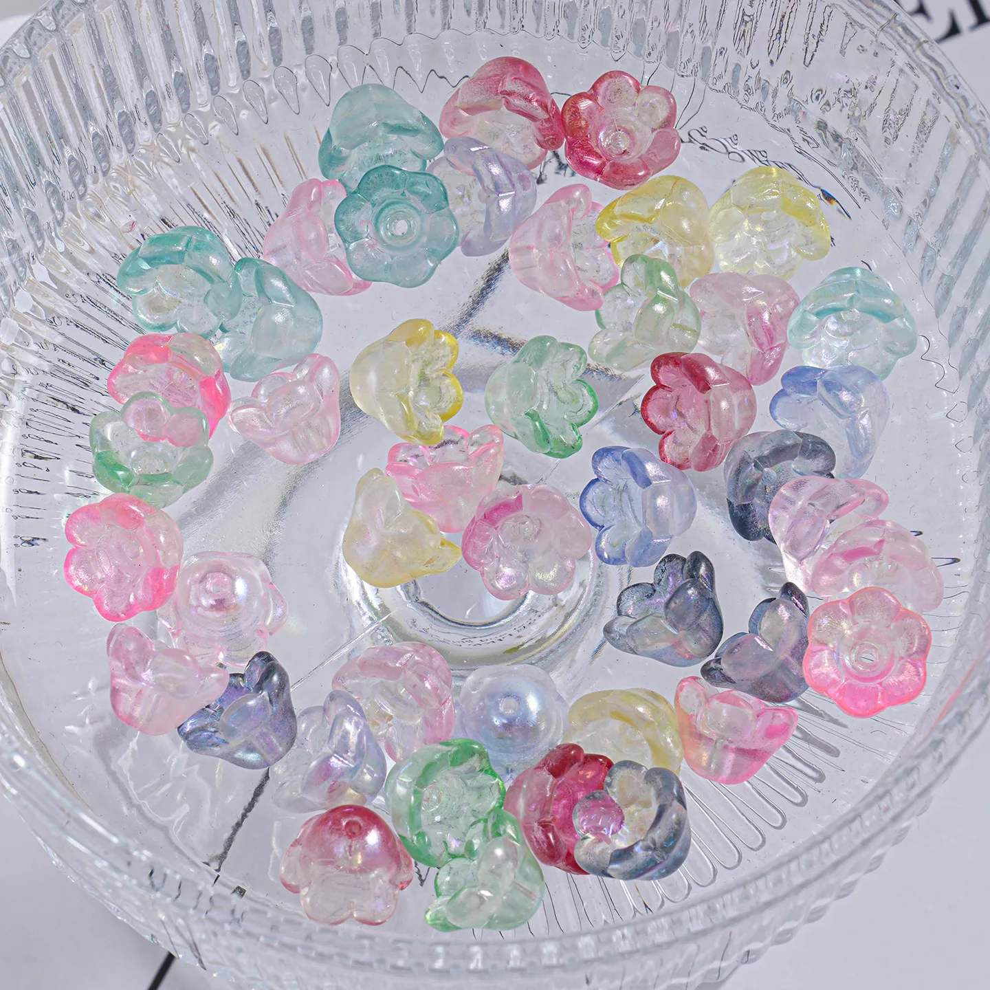 

DIY ювелирные изделия, прозрачные красочные весенние цветы, акриловые пластиковые бусины для девочек, ожерелье, серьги, 200 шт., 11*12 мм